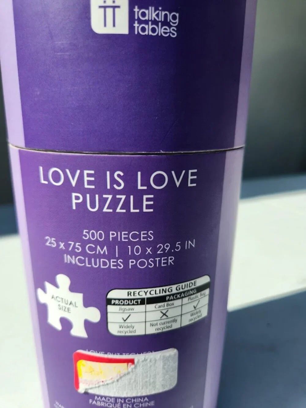 Love is Love 500 Piece Jigsaw Puzzle LGBTQ Gay Trans Pride Talking Tables  Measu